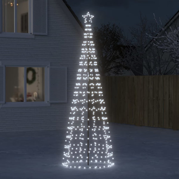 Led-Kerstboom Met Spikes 220 Led's Koud Wit Koudwit