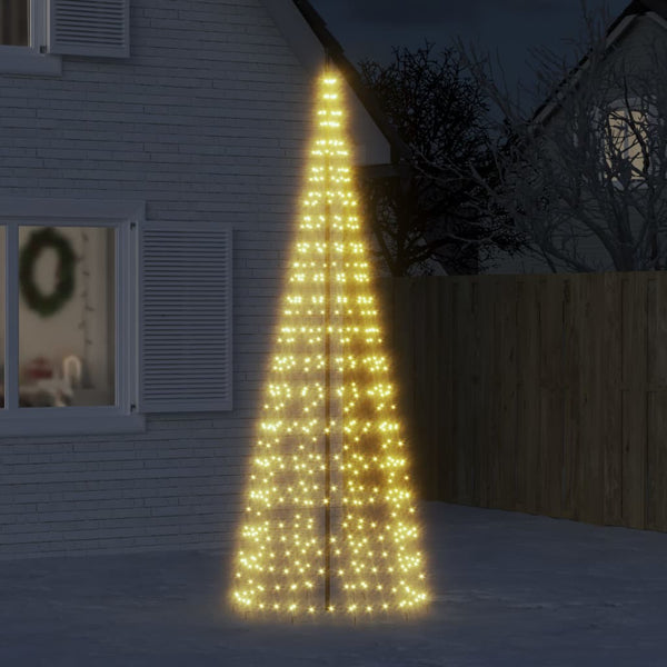 Led-Kerstboom Aan Vlaggenmast 550 Led's Warm Wit Warmwit