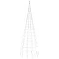 Led-Kerstboom Aan Vlaggenmast 550 Leds Koud Wit Koudwit