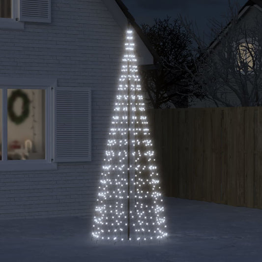 Led-Kerstboom Aan Vlaggenmast 550 Leds Koud Wit Koudwit