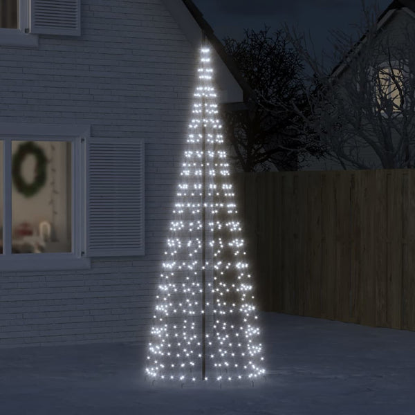 Led-Kerstboom Aan Vlaggenmast 550 Leds Koud Wit Koudwit