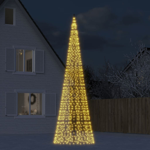 Led-Kerstboom Aan Vlaggenmast 550 Led's Warm Wit Warmwit