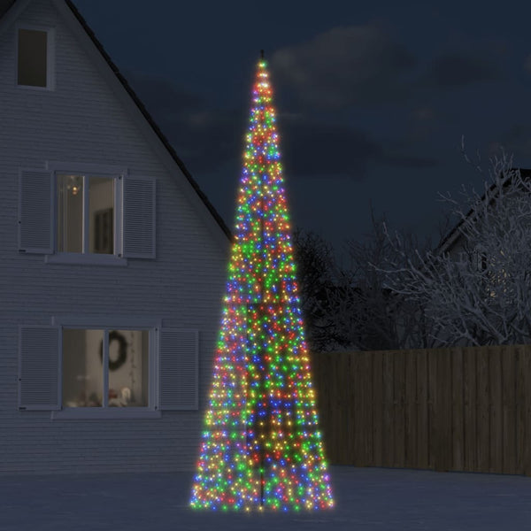 Led-Kerstboom Op Vlaggenmast 200 Leds Kleurrijk Multikleur