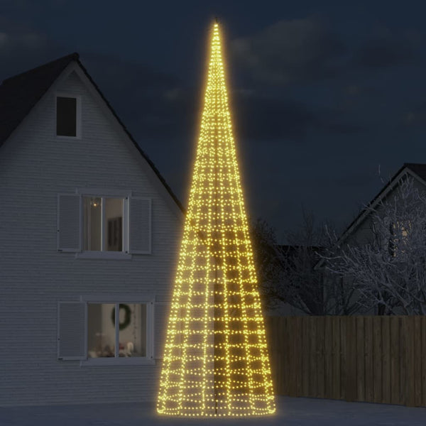 Led-Kerstboom Aan Vlaggenmast 550 Led's Warm Wit Warmwit
