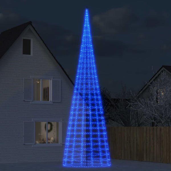 Led-Kerstboom Aan Vlaggenmast 1534 Leds Blauw