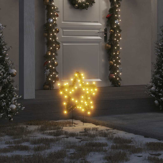 Kerstverlichting Ster Met Grondpinnen 50 Led's 29 Cm