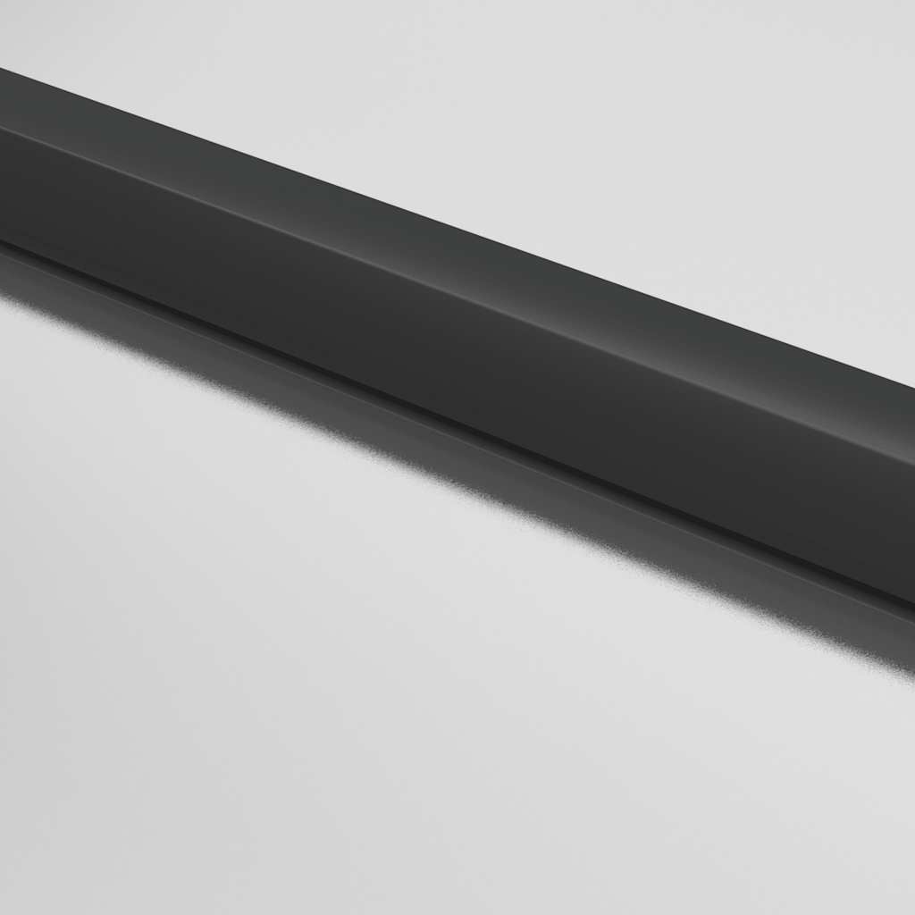 Binnendeur Smal 76X201,5 Cm Gehard Glas En Aluminium Zwart En Mat