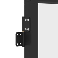 Binnendeur Smal 76X201,5 Cm Gehard Glas En Aluminium Zwart En Mat