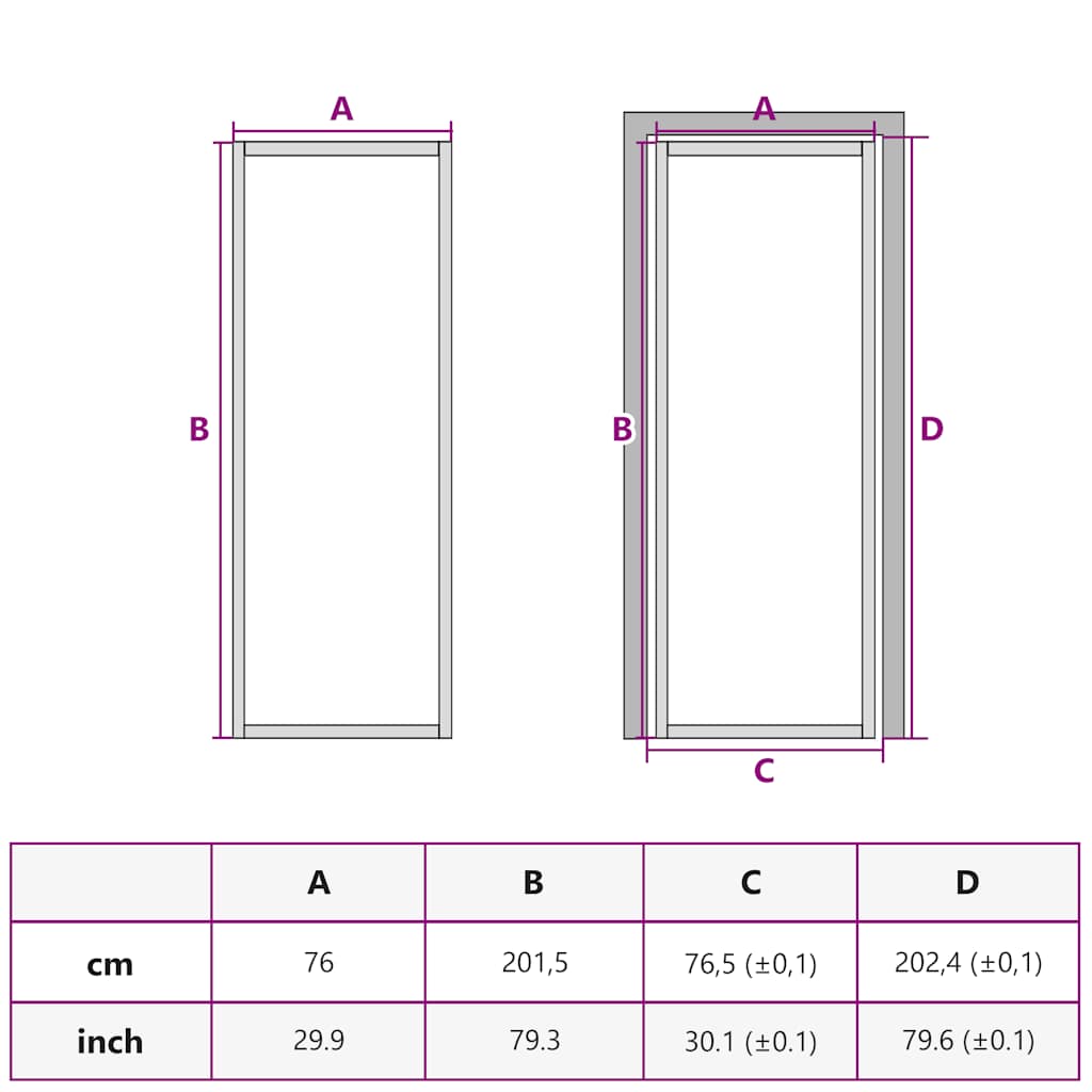 Binnendeur Smal 76X201,5 Cm Gehard Glas En Aluminium Zwart En Mat