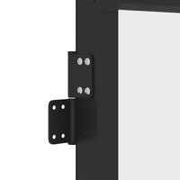 Binnendeur Smal 83X201,5 Cm Gehard Glas En Aluminium Zwart En Transparant En Mat