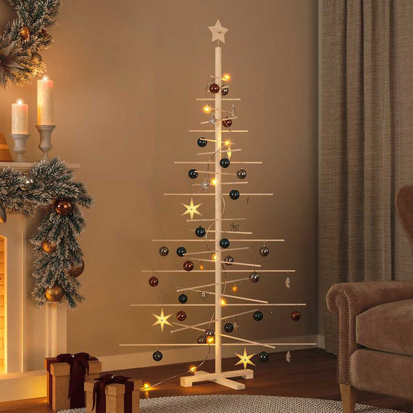 Kerstdecoratie Kerstboom Massief Grenenhout Naturel (Onafgewerkt)