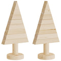 Kerstdecoraties Kerstboom 2 St 30 Cm Massief Grenenhout Naturel (Onafgewerkt)