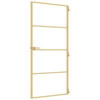Binnendeur Smal 93X201,5 Cm Gehard Glas En Aluminium Goudkleur Goudkleurig En Mat