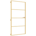 Binnendeur Smal 102,5X201,5 Cm Gehard Glas En Aluminium Goud Goudkleurig En Mat