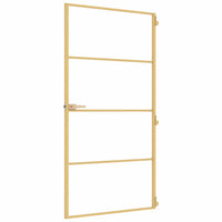 Binnendeur Smal 102,5X201,5 Cm Gehard Glas En Aluminium Goud Goudkleurig En Mat