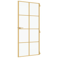 Binnendeur Smal 93X201,5 Cm Gehard Glas En Aluminium Goudkleur Goudkleurig En Mat