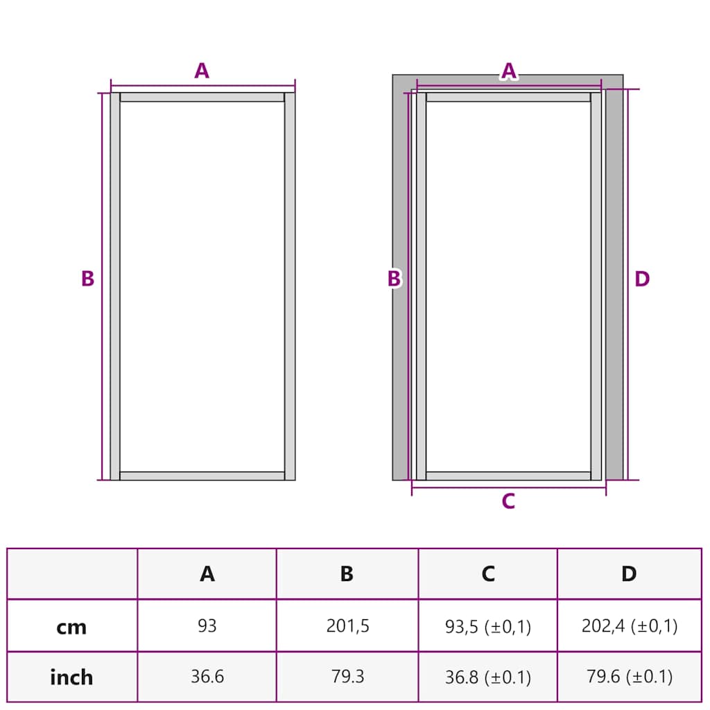 Binnendeur Smal 93X201,5 Cm Gehard Glas En Aluminium Goudkleur Goudkleurig En Mat