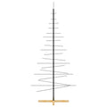 Kerstdecoratie Kerstboom Met Houten Basis Metaal Zwart Zwart