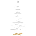 Kerstdecoratie Kerstboom Met Houten Basis Metaal Zwart Zwart