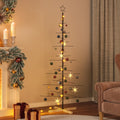Kerstdecoratie Kerstboom Met Houten Basis Metaal Zwart Zwart