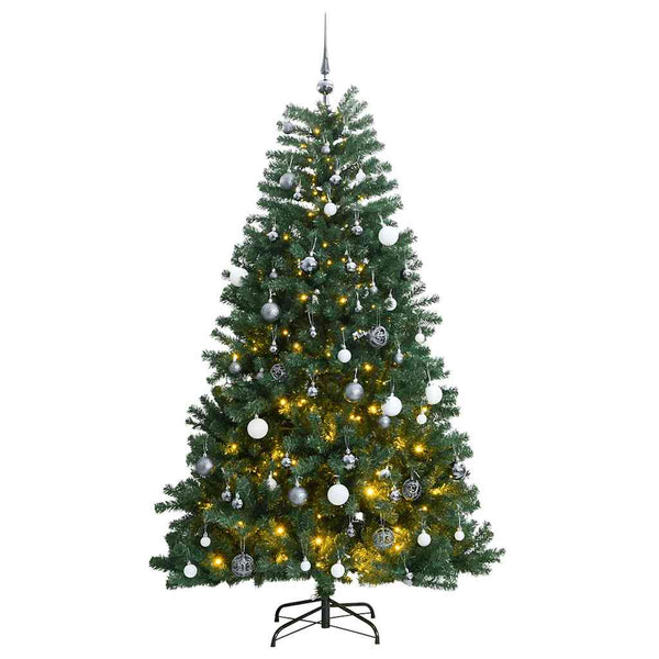 Kunstkerstboom Met Scharnieren 300 Led's En Kerstballen