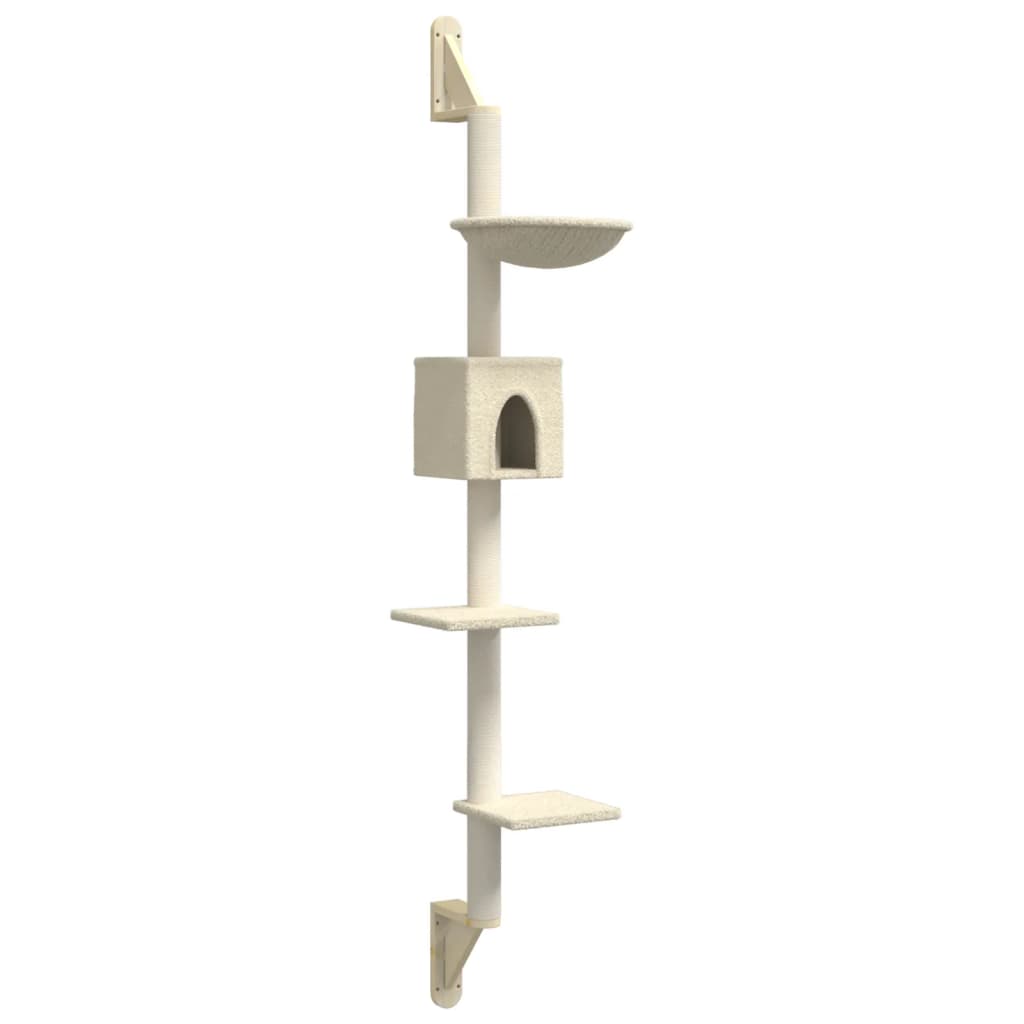 Kattenmeubel Wandgemonteerd Met Krabpaal 187 Cm Kleurig