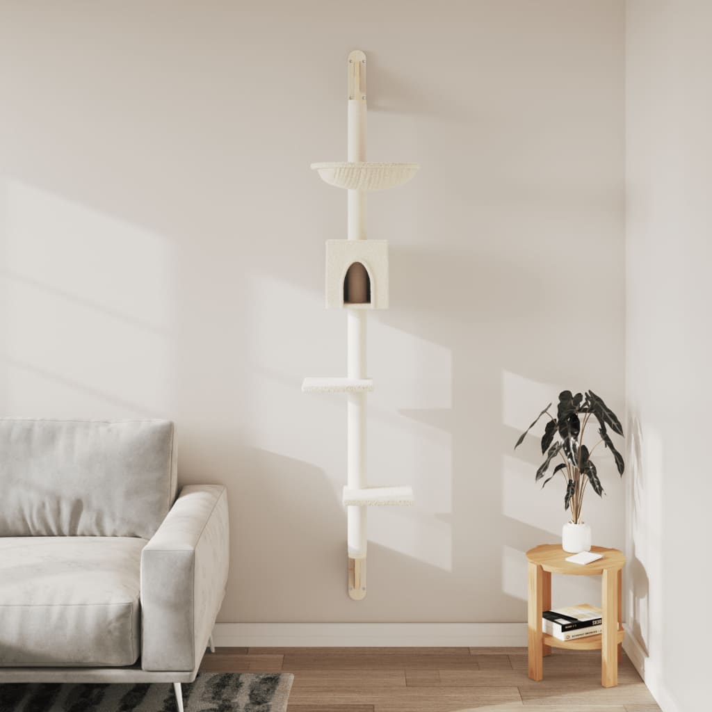 Kattenmeubel Wandgemonteerd Met Krabpaal 187 Cm Kleurig