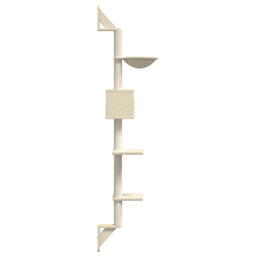 Kattenmeubel Wandgemonteerd Met Krabpaal 187 Cm Kleurig