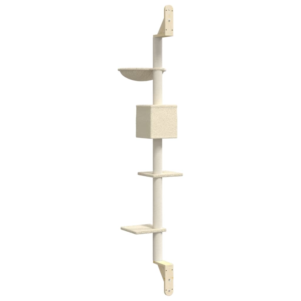 Kattenmeubel Wandgemonteerd Met Krabpaal 187 Cm Kleurig