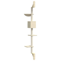 Kattenmeubel Wandgemonteerd Met Krabpaal 187 Cm Kleurig