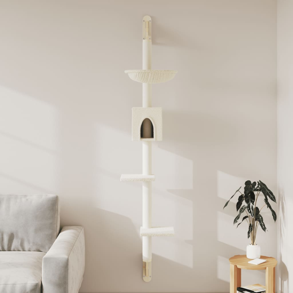 Kattenmeubel Wandgemonteerd Met Krabpaal 187 Cm Kleurig