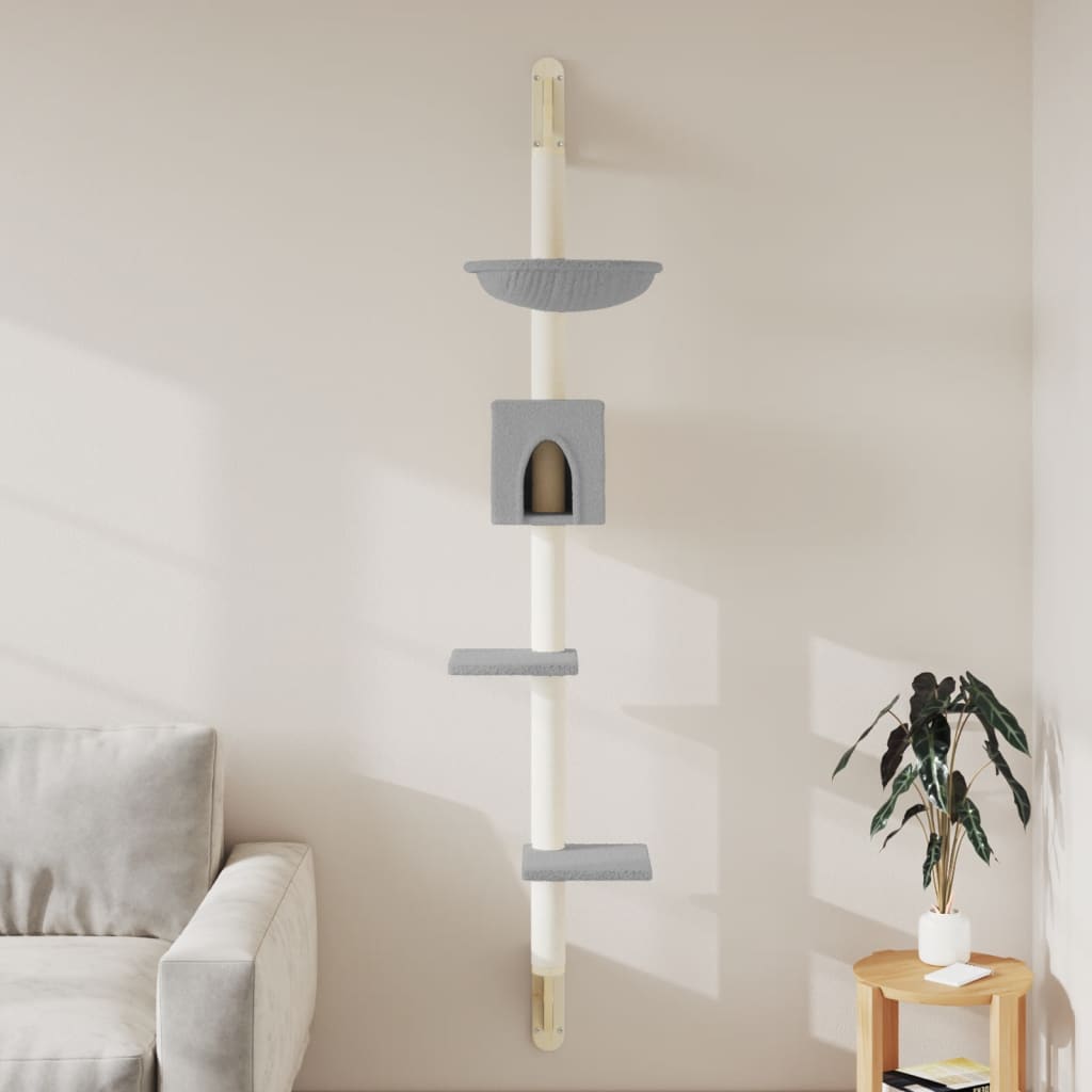 Kattenmeubel Wandgemonteerd Met Krabpaal 187 Cm Kleurig