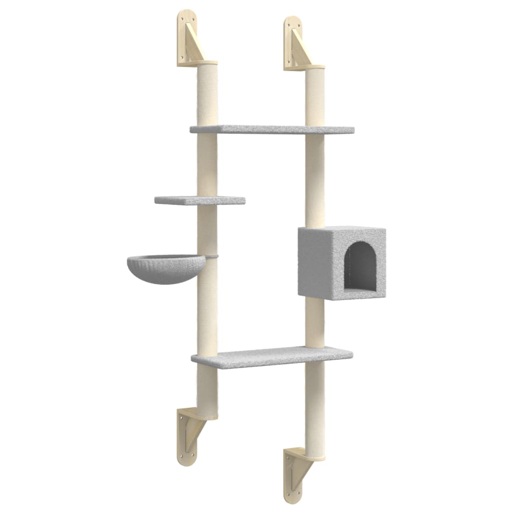 Kattenmeubel Wandgemonteerd Met Krabpaal 180 Cm