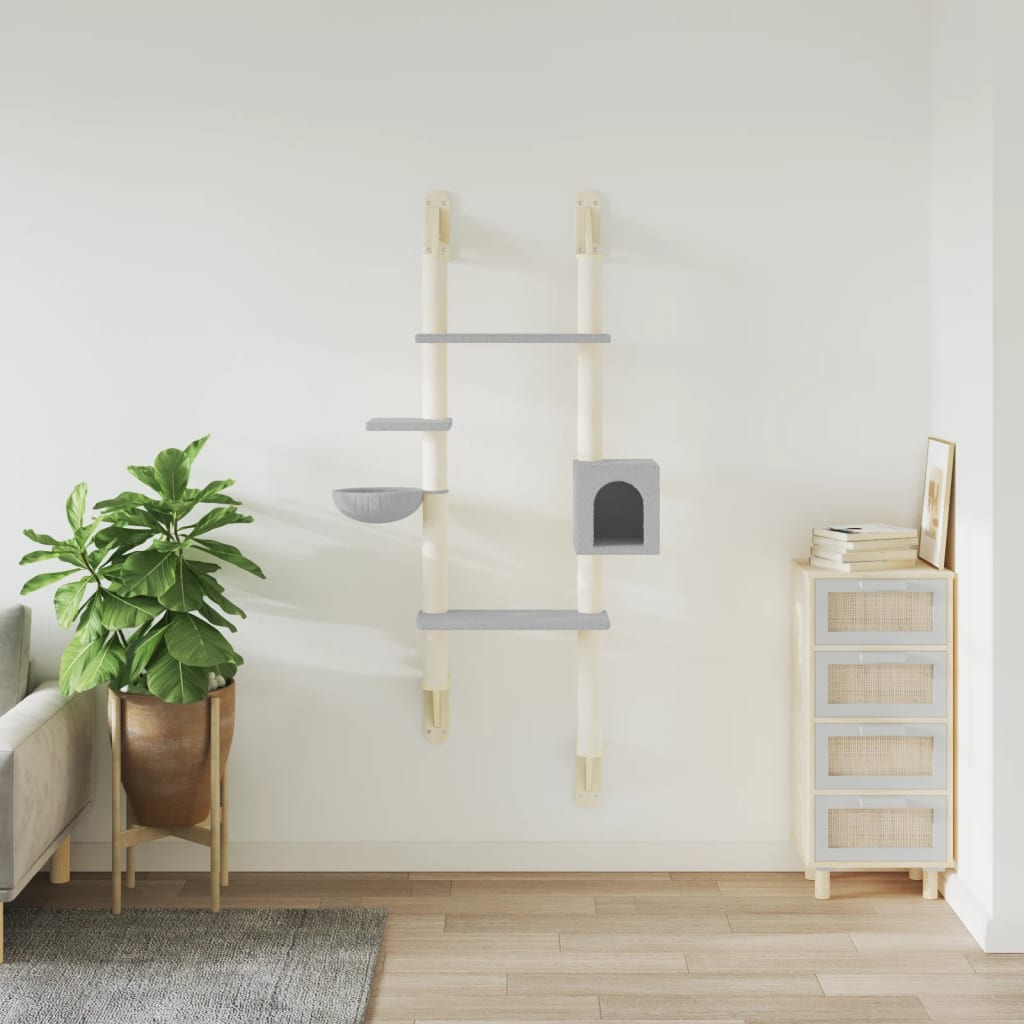 Kattenmeubel Wandgemonteerd Met Krabpaal 180 Cm