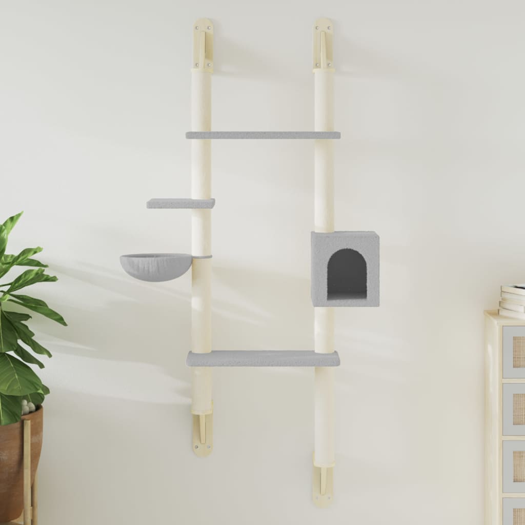Kattenmeubel Wandgemonteerd Met Krabpaal 180 Cm