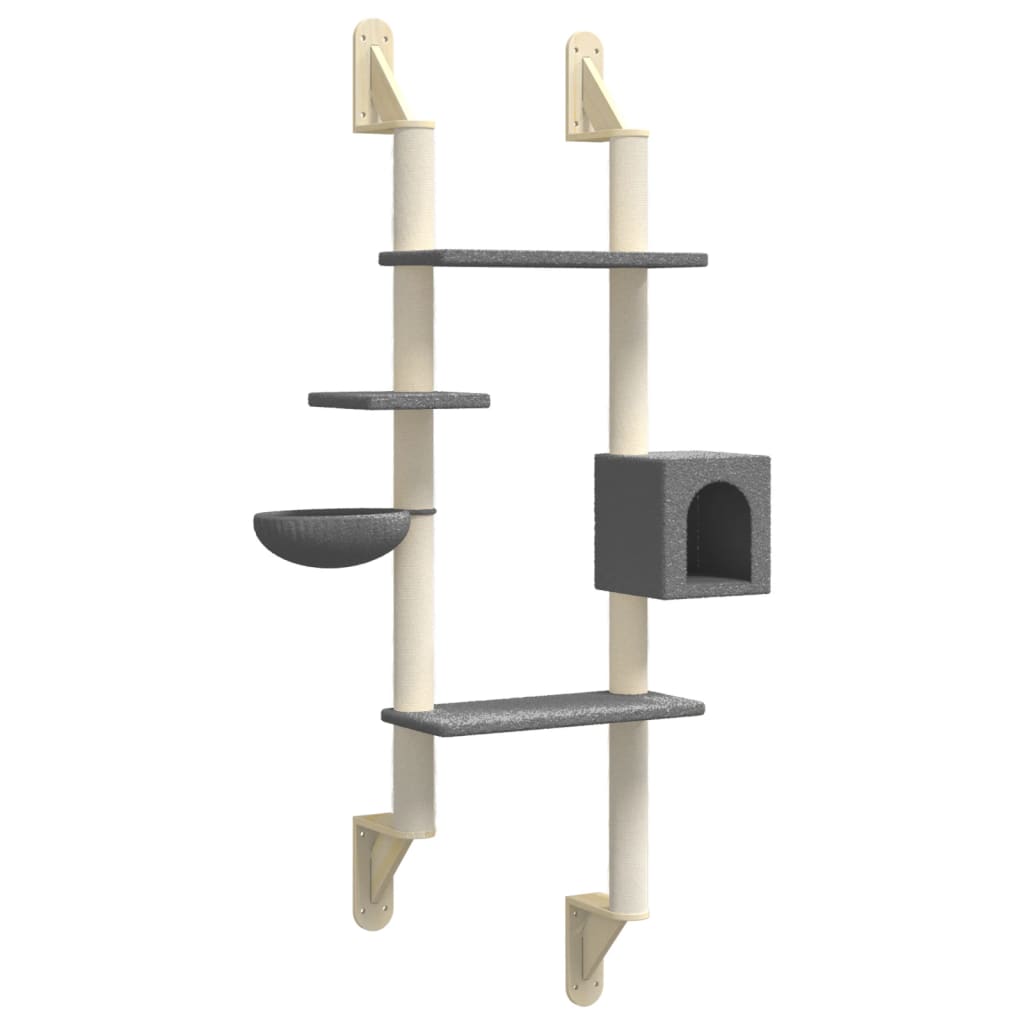 Kattenmeubel Wandgemonteerd Met Krabpaal 180 Cm