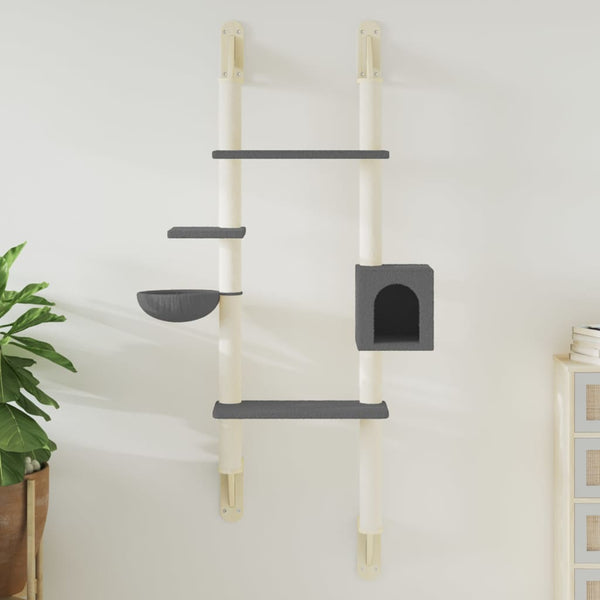 Kattenmeubel Wandgemonteerd Met Krabpaal 180 Cm