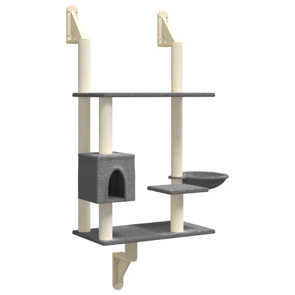 Kattenmeubel Wandgemonteerd Met Krabpaal 153 Cm