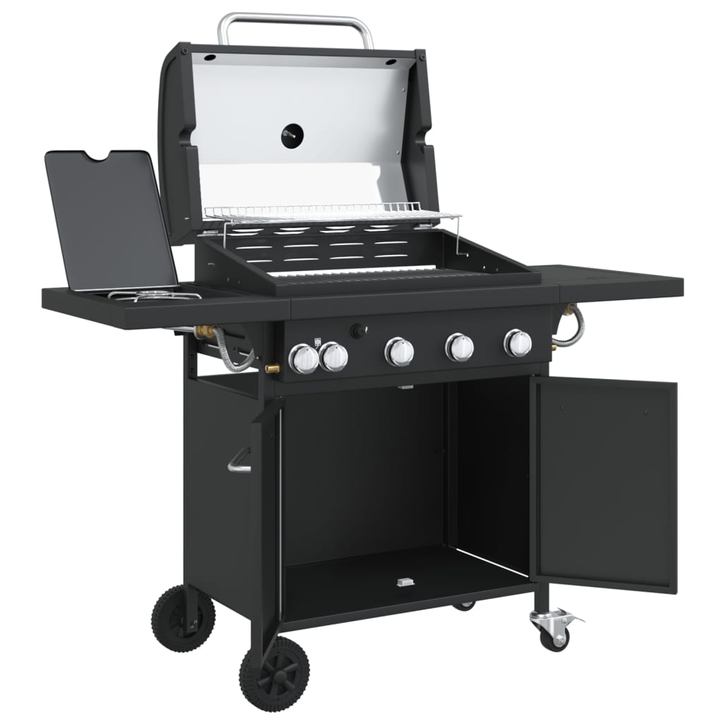 Gasbarbecue Met 5 Branders Gepoedercoat Staal Zwart Grijs Sonoma