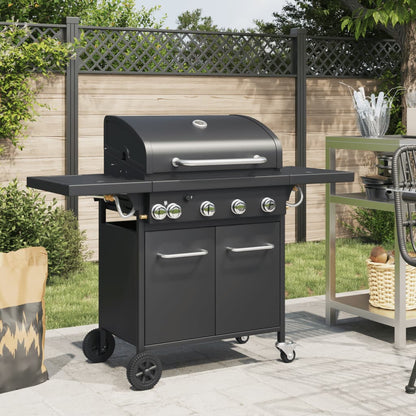 Gasbarbecue Met 5 Branders Gepoedercoat Staal Zwart Grijs Sonoma