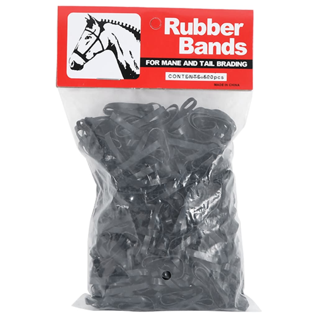 Haarelastiekjes Paard 500 St Silicone Zwart