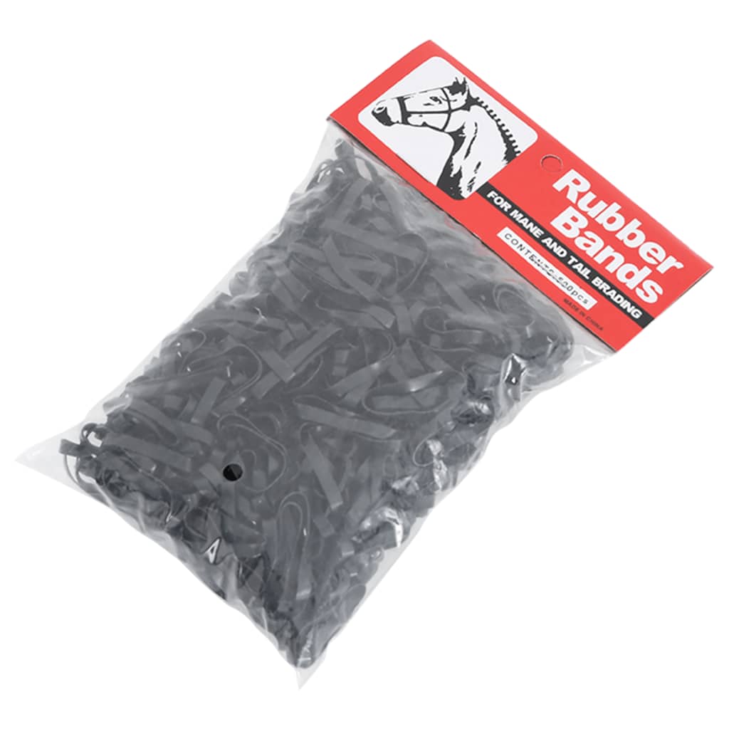 Haarelastiekjes Paard 500 St Silicone Zwart