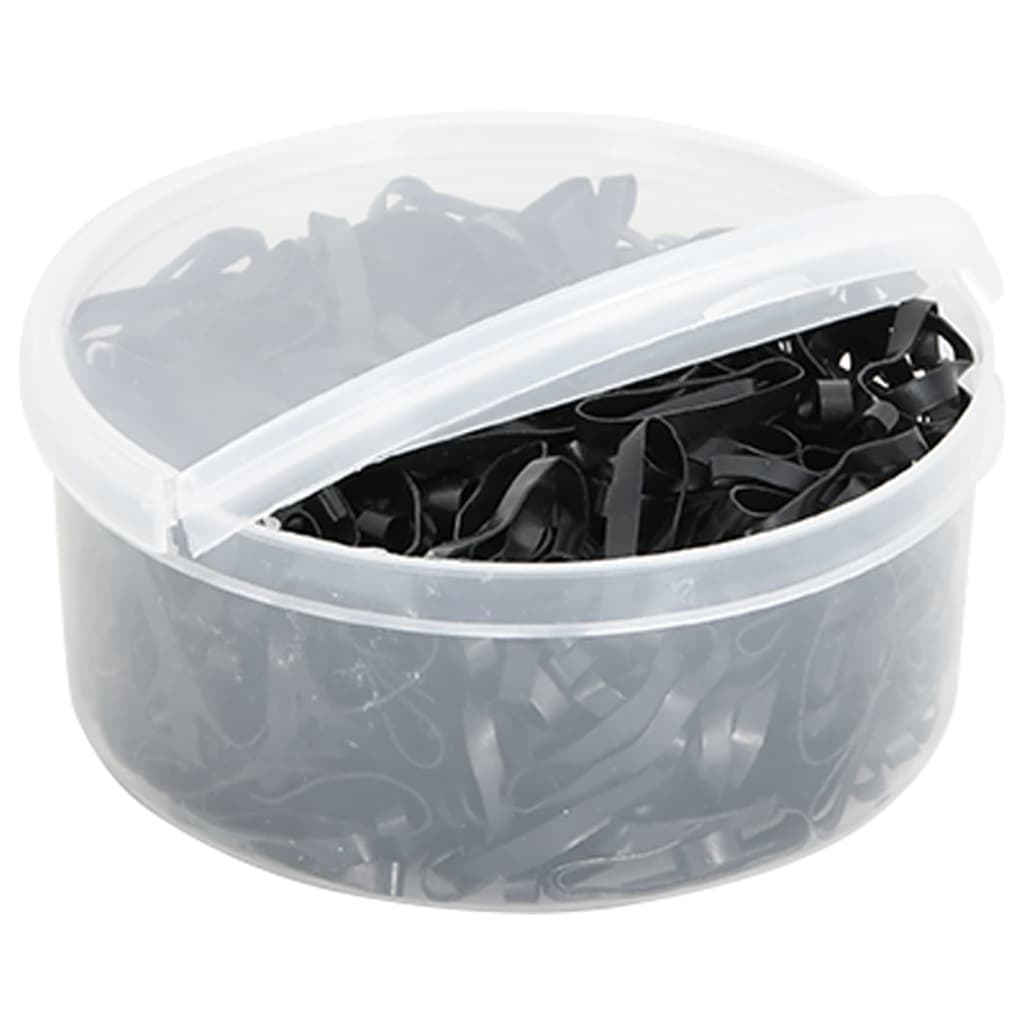 Haarelastiekjes Paard 500 St Silicone Zwart