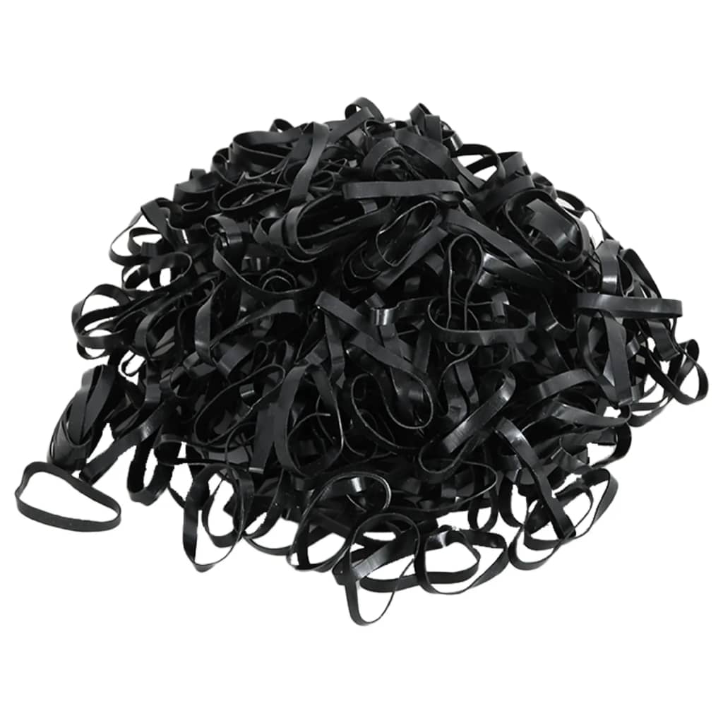 Haarelastiekjes Paard 1500 St Silicone Zwart