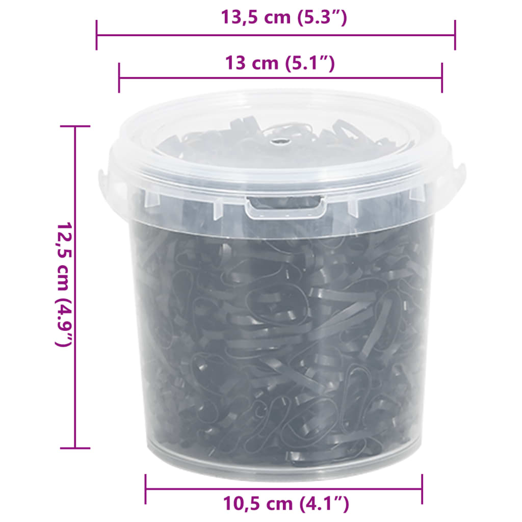 Haarelastiekjes Paard 1500 St Silicone Zwart