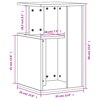Bijzettafel 35X35X60 Cm Bewerkt Hout