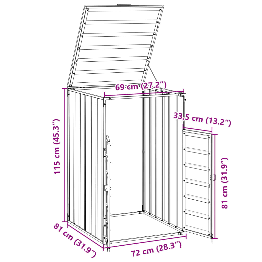 Containerberging Voor 1 Container 72X81X115 Cm Staal