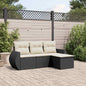 4-Delige Loungeset Met Kussens Poly Rattan