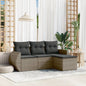 4-Delige Loungeset Met Kussens Poly Rattan