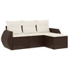 4-Delige Loungeset Met Kussens Poly Rattan